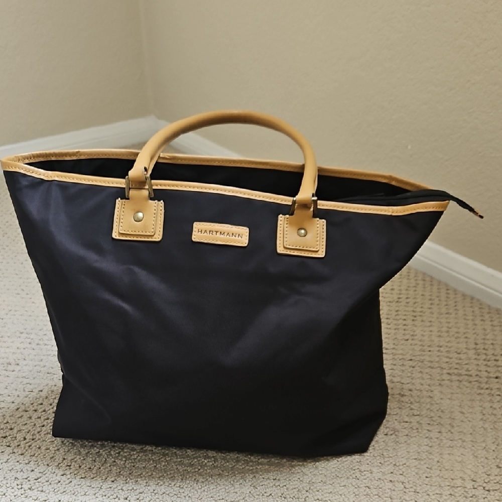 Hartmann Black and Tan Women's Tote Bag